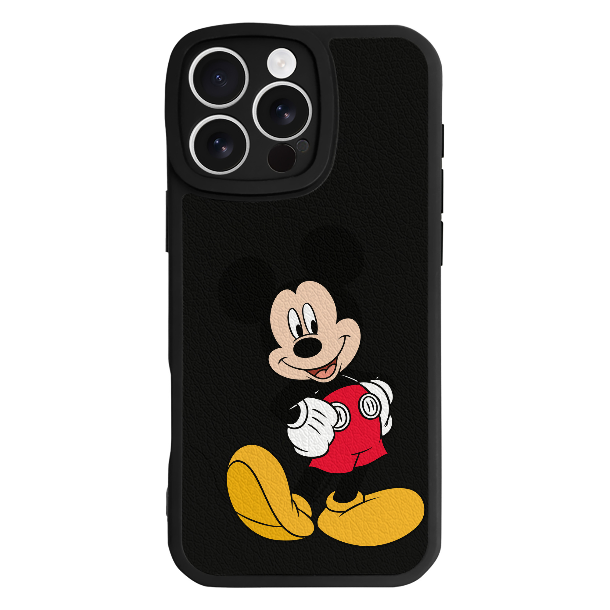 （画像用） ミッキーマウス Mickey Mouse 【iPhone 16シリーズ対応】シリコンスマホケース（レザー調） 材質：シリコン